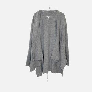 Pure Jill / J. Jill Grey Wool Open Hanging Cozy Cardigan Women’s Size Large L